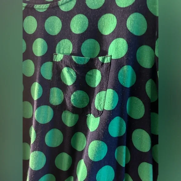 Blue Green Polka dot Banana Republic drop waist dress 3/4 sleeves Spring Casual - Picture 3 of 11